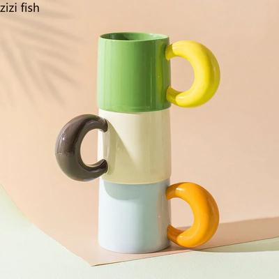 Tazza in Ceramica con Manico Creativo Tazza da Caffè di Alto Valore Estetico Tazze Carine per la Colazione Tazza per Succo Latte Tazze per Coppia Tazza Domestica per Acqua