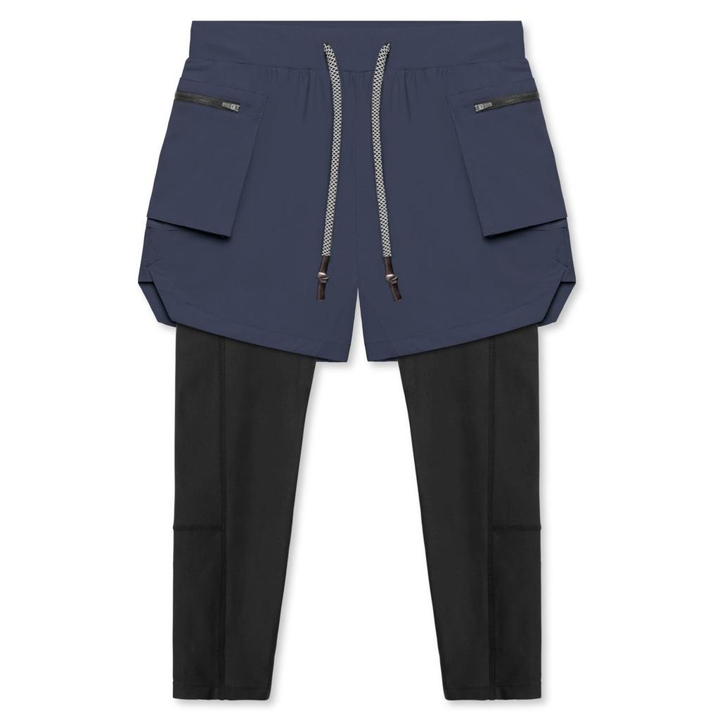 Crazy Muscle Men's Casual Vacation Two-piece Cropped Pants, Woven Workwear  Large Pocket Sports Pants