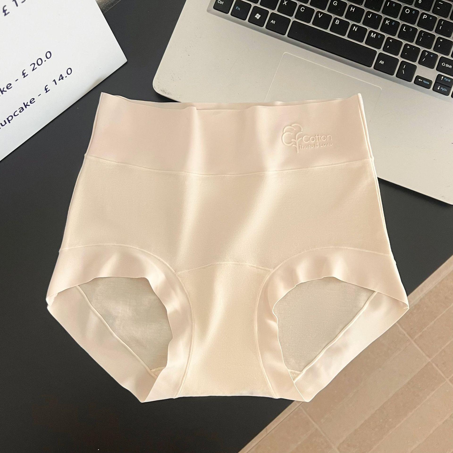 

Женские трусы-слипы с высокой талией: Чистый хлопок с антибактериальной подкладкой из шелка тутового шелкопряда 10А для осени и зимы. L