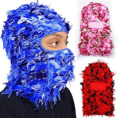 Einfaches Loch Gestrickte Maske Party Lustig Acrylgarn Sturmhaube Mütze Outdoor Warme Kopfbedeckung