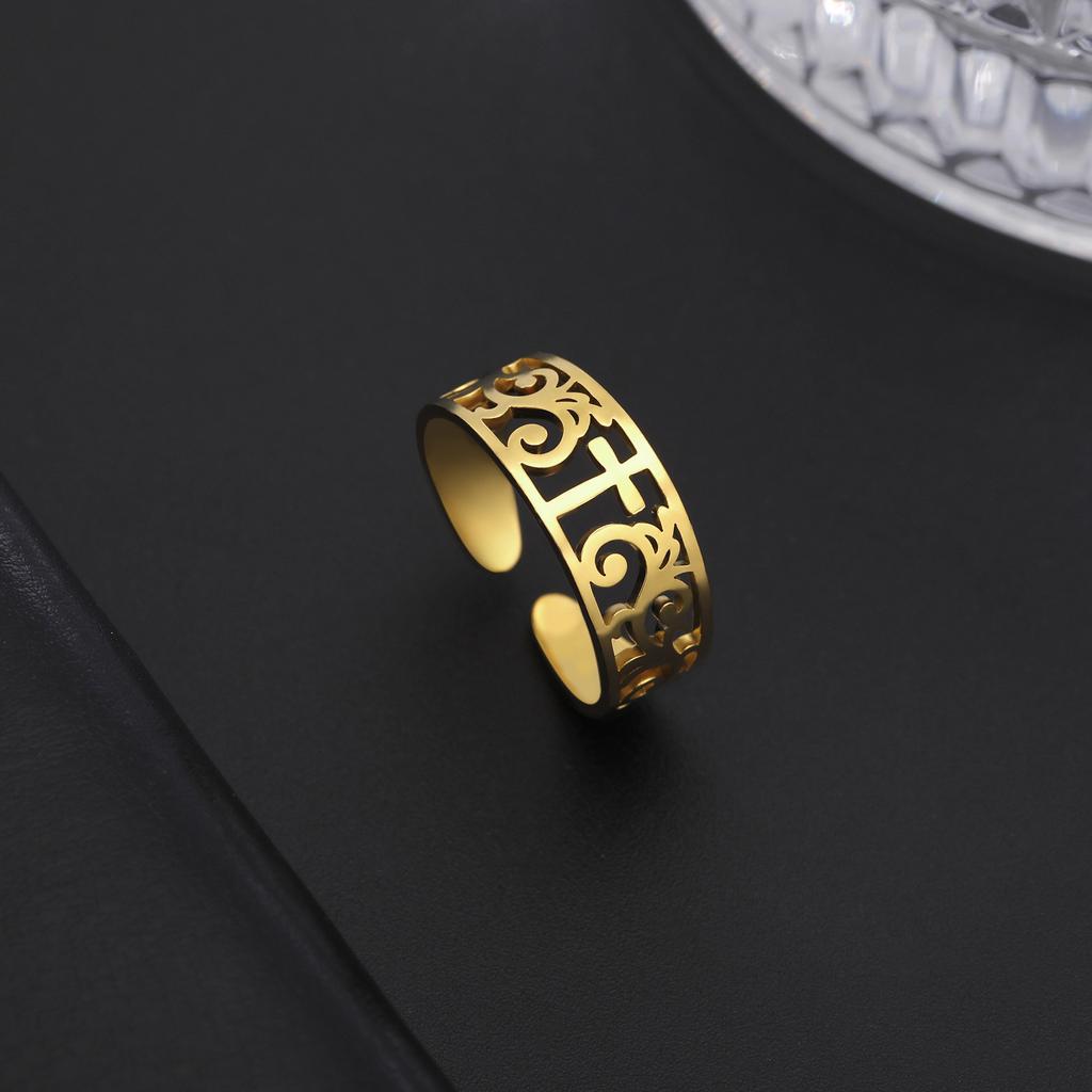 Durchbrochener Kreuzöffnungs-verstellbarer Edelstahlring für Valentinstagsgeschenke für Frauen