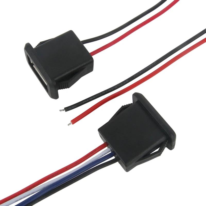 1-10 stk 2-pinners 4-pinners USB 2.0 hunn strømkontakt 2P 4P USB 2.0 ladeportkontakt datagrensesnitt med kabel USB-lader sokkel