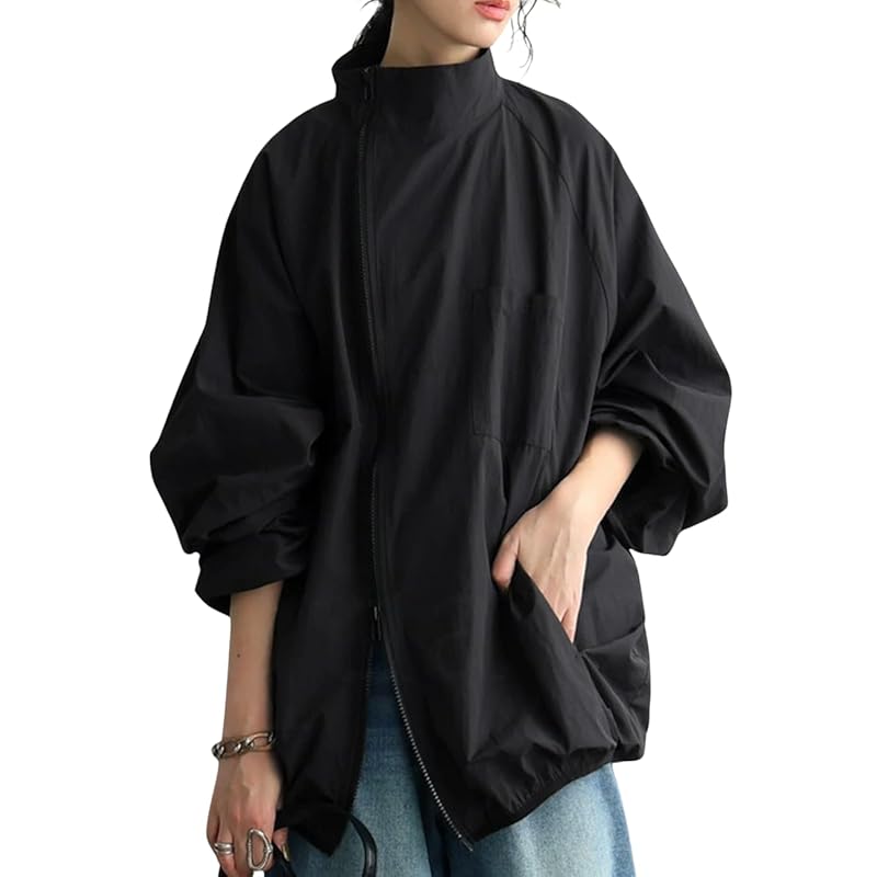 

[antiqua] Antica Asimée fastener blouson ladies ZK-00182 Onesize 05 black