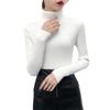 Autumn and winter inner and outer wear fashionable foreign style solid color pit strip turtleneck bottoming shirt women's long-sleeved knitted