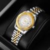 Casaro Damenarmbanduhr Kalender Stahlarmband Damenarmbanduhr Mechanische Business-Uhr Automatische Wasserdichte Legierung Quarz-Uhr Diamant