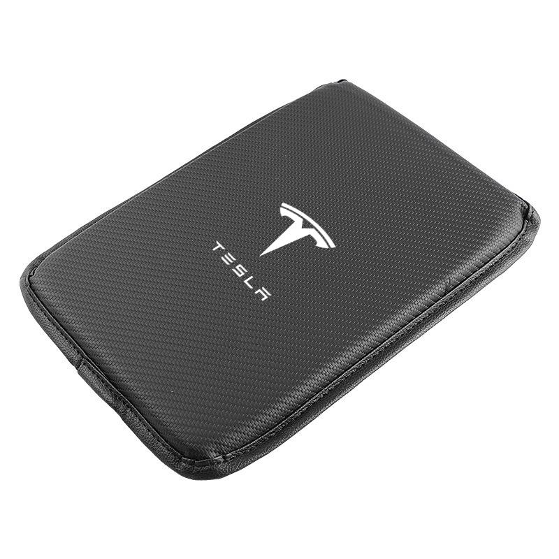 Car Armrest Box Mats Leather Center Console Covers Accessories For Tesla Model 3 Model X S 2016-2020 Decals TM3 TMX TMS Decal