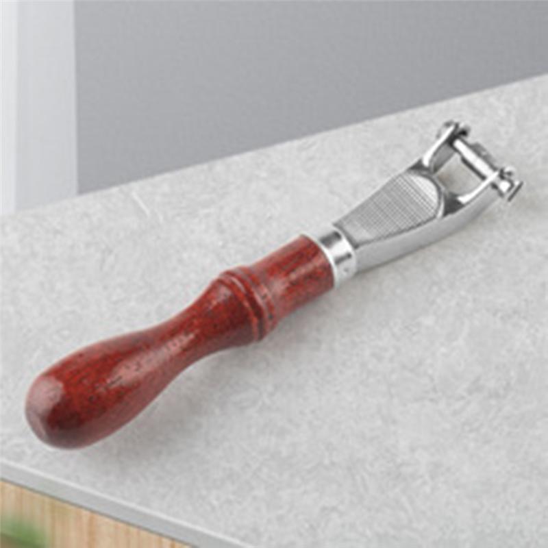 Großes Leder Geprägtes Lenkrad Holzgriff Rolle DIY Handgefertigt Leder Geprägtes Werkzeug Handwerkzeug