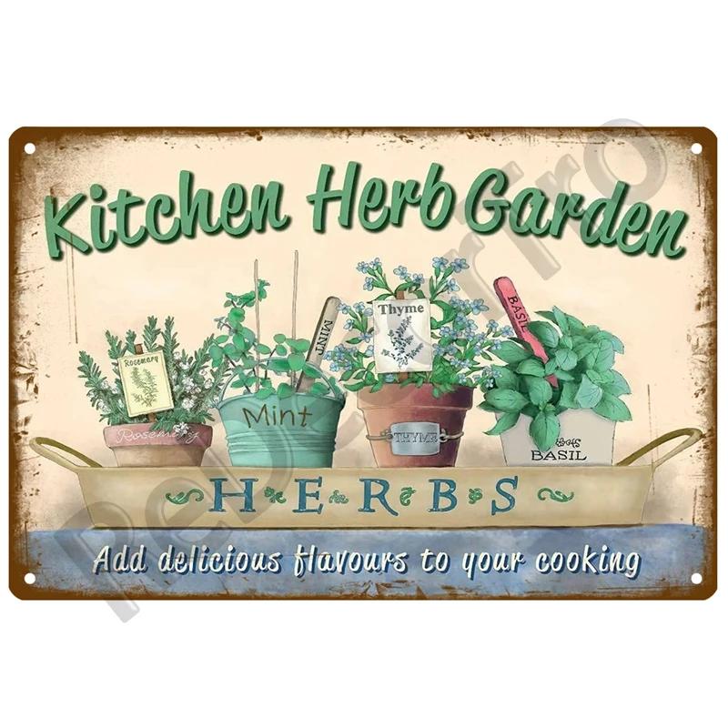 Flower Tin Sign Poster Garden Vintage Wall Poster Metal Sign Decorative Wall Plate Retro Plaque Metal Vintage Decor Accessories