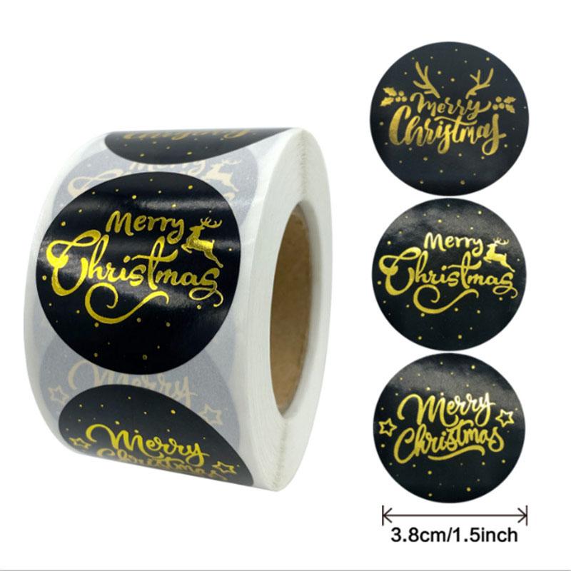 500pcs Round 20 Designs Merry Christmas Thank You Stickers Seal Labels for Envelope Cards Gift Package Scrapbooking Decor