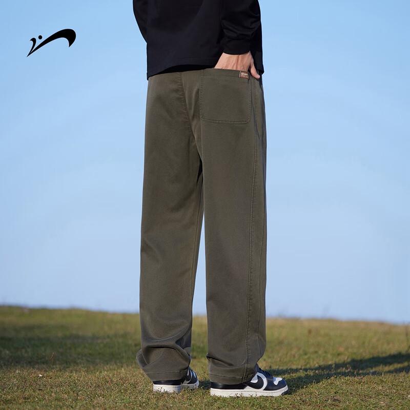K-Bird Men's Spring/Autumn Loose Fit Wide-Leg Straight Casual Sports Trousers