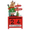 1Pcs Wooden Christmas Deer Calendar Creative Xmas Desktop Calendar Festive Decoration for Home Office Bedroom Holiday Season