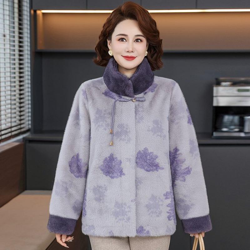 High-end middle-aged and old mothers winter coat autumn and winter new mink coat fashion thicker