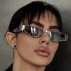 New Narrow Frame Metal Sunglasses Female Hip-hop Personality Street Photography UV Resistant Glasses UV400 Shades Eyewear