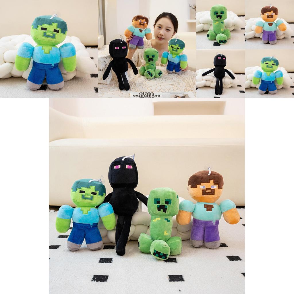 Minecraft Creeper Steve Enderman Plush Toy With Short Pile Fabric For Kids And Collectors