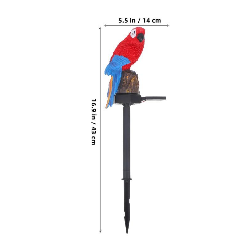 Resin Parrot Solar Lawn Lamp Waterproof Animal Stake Light Outdoor Landscape Decor Lamp Easy Installation for Garden Yard Patio Pathway