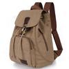 Backpack Canvas Retro Solid Color Laptop Compartment Schoolbag Outdoor Gift