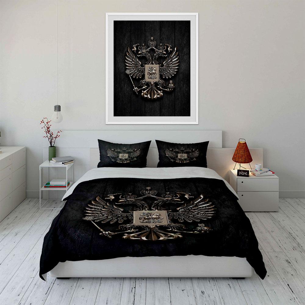 Black Eagle Royal Emblem Bedding Bedding Duvet Cover Set Duvet Cover Pillowcases (1 * Duvet Cover 2 * Pillowcases, without duvet insert)
