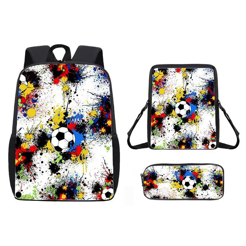 Football Football Printed Children'S Student School Bag 17 Inch Elementary School Light Backpack
