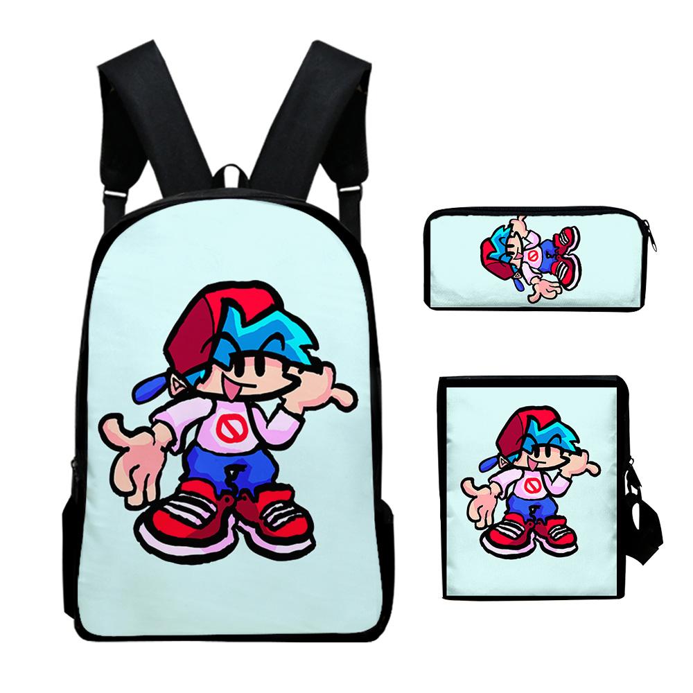 Popular Novelty Friday Night Funkin 3D Print 3pcs/Set School Bags Laptop Daypack Backpack Inclined shoulder bag Pencil Case