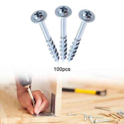 100Pcs 2.48inch In Length Self Drillings Screws Building and Repair Half Tooth Woodworking