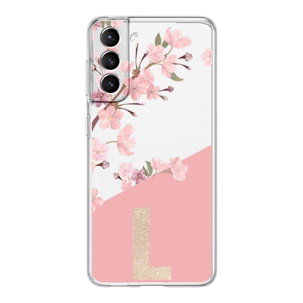 Phone Case For Samsung Galaxy S24 Plus S23 S22 S21 S20 FE Ultra 5G S10 S10E S9 Clear Silicone Cover Golden Letter Flower Art