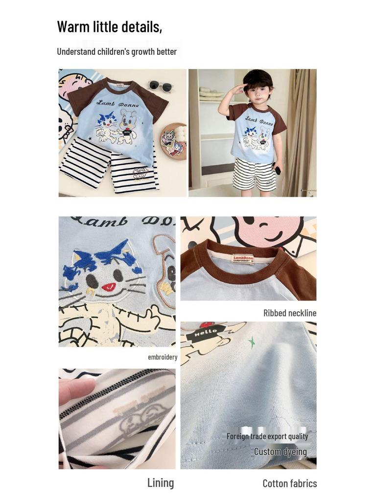 2026 Summer Cartoon Kids' Short-Sleeve Two-Piece Set