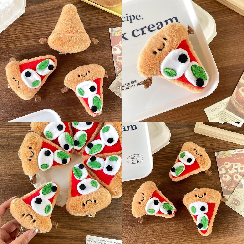 Charming Pizza Plush Toy Keychain Cute Cheese Accessory Perfect For Gifts