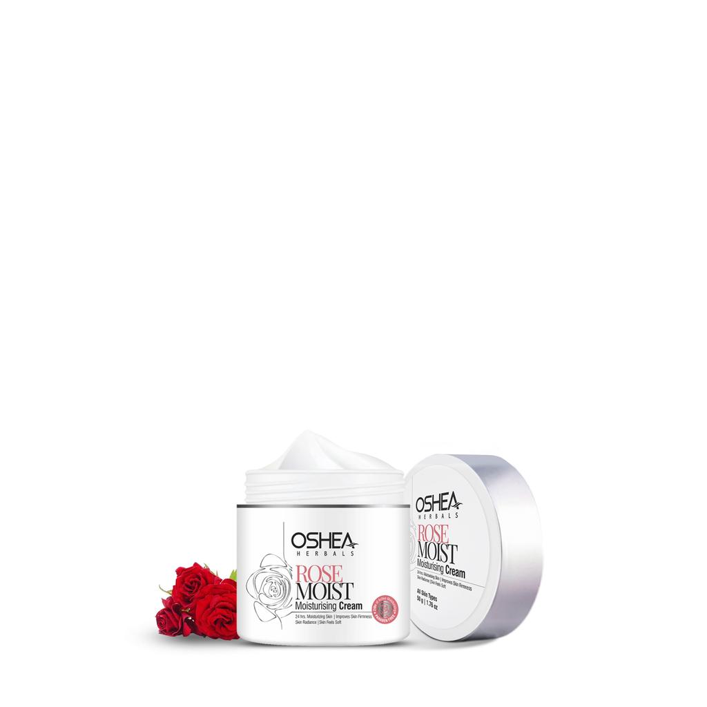 Oshea Herbals Rosemoist Face Moisturising Cream for Women & Men | Improves Skin Firmness & Radiance with 24 Hrs Moisturising | Enriched with Almond