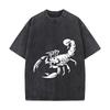Scorpion Silhouette Insect Art Casual Washed Distressed T Shirt Vintage Minimal Short Sleeve Top