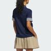 Adidas Oryginalny damski top polo z krótkim rękawem i dekoltem w serek, dzianinowy, z 3 paskami, Performance KA9855