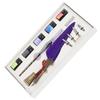 Calligraphy Pen Set Glass Ink Feather Fountain Pen with Replaceable Nib Writing Gift Box KitSP118014 Purple