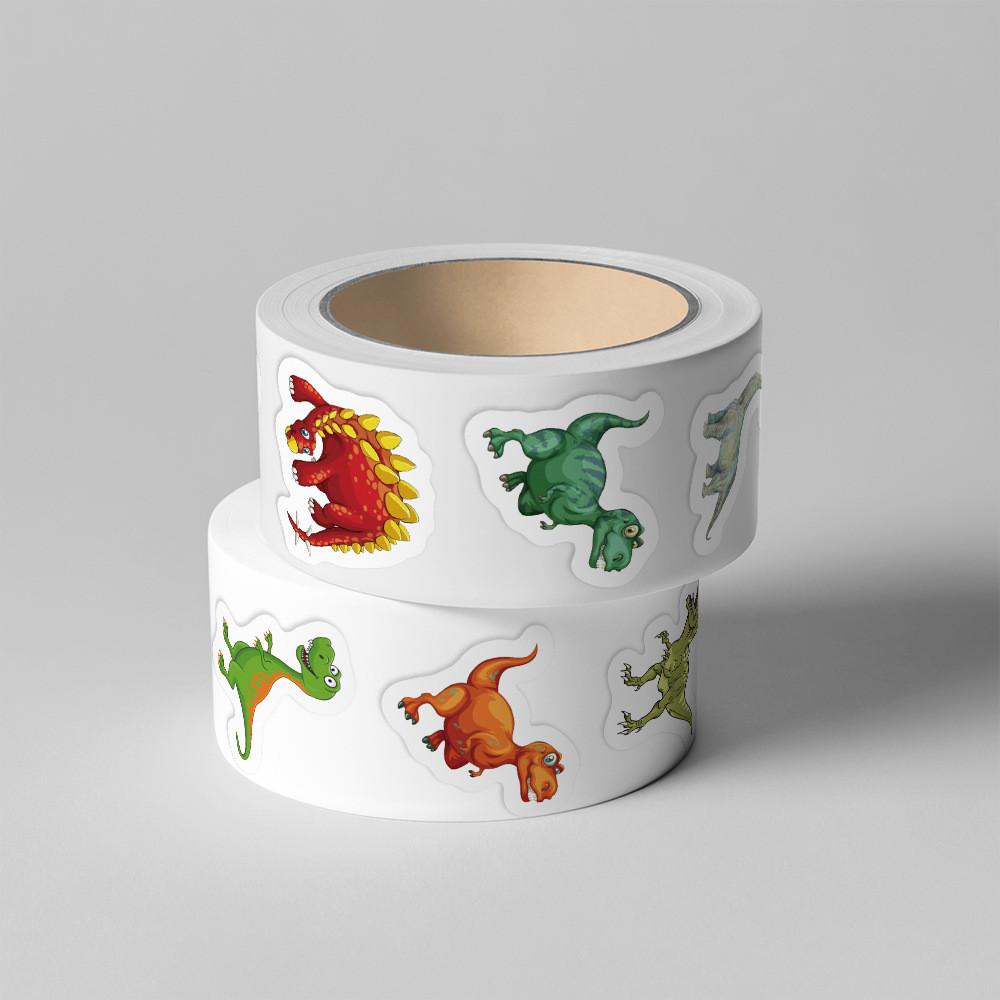 Dinosaur Themed Roll Stickers 500 Pieces Cute Pattern Decals For Daily Ornament Creative Projects Sticker Story Store