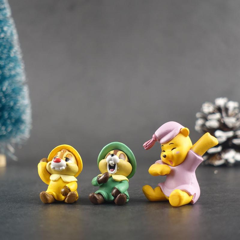 Disney Donald Duck Winnie The Pooh Action Figure Model Cartoon Anime Figures Chip and Dale Cake Decoration Collecting Kids Gifts