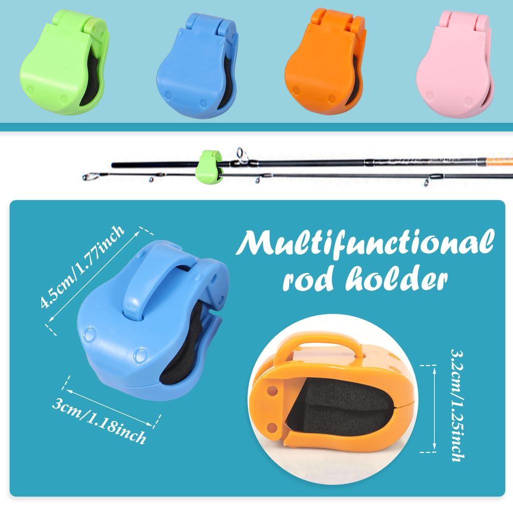 16 Pcs Fishing Rod Holder Portable Anti-Slip Universal Fishing Pole Fixation Clip Outdoor Multifunctional Fish Rod Holder Grip
