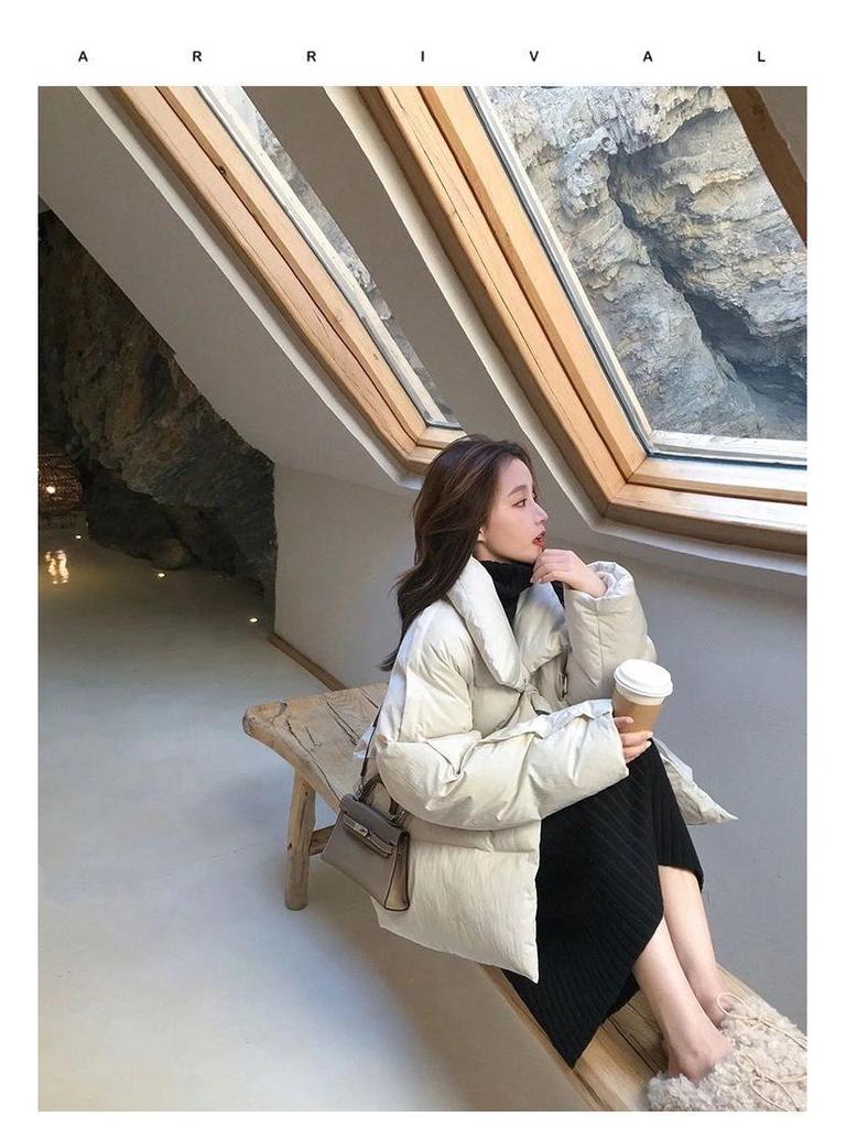 Women's 2024 Winter College Style Cotton Jacket – Short, Loose, and Thickened Korean Design