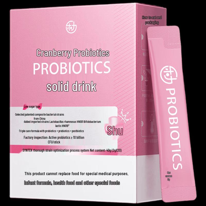 Le Li Low Sugar Cranberry Probiotic Drink Mix, 10 Billion CFU, 3-Box Pack