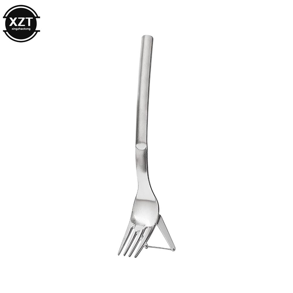 

2-in-1 Watermelon Slicer with Fork Multi-purpose Durable Watermelon Cutting Fork Stainless Steel for Fruit Plate Kitchen Gadgets