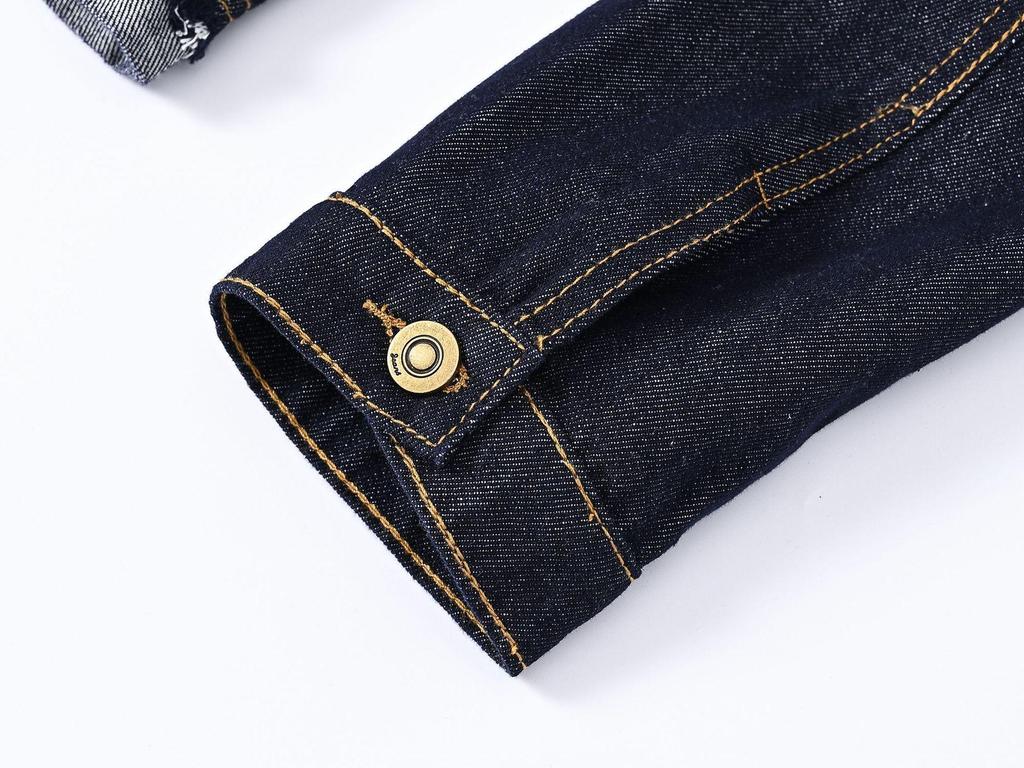 Temu Women's Small Deep Blue Denim Jacket – Fragrance Style, New Spring/Autumn Casual Round Neck Top