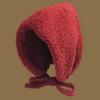 Fluffy Lambs Wool Hat Solid Color Winter Plush Hat Fashion New Year Red Hat  Gifts