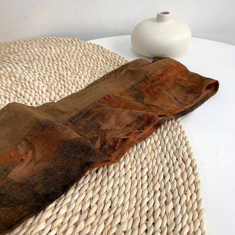 

Retro ethnicall cotton slim spliced scarf for women narrow elongated neck protection scarf personalized scarves 220cm