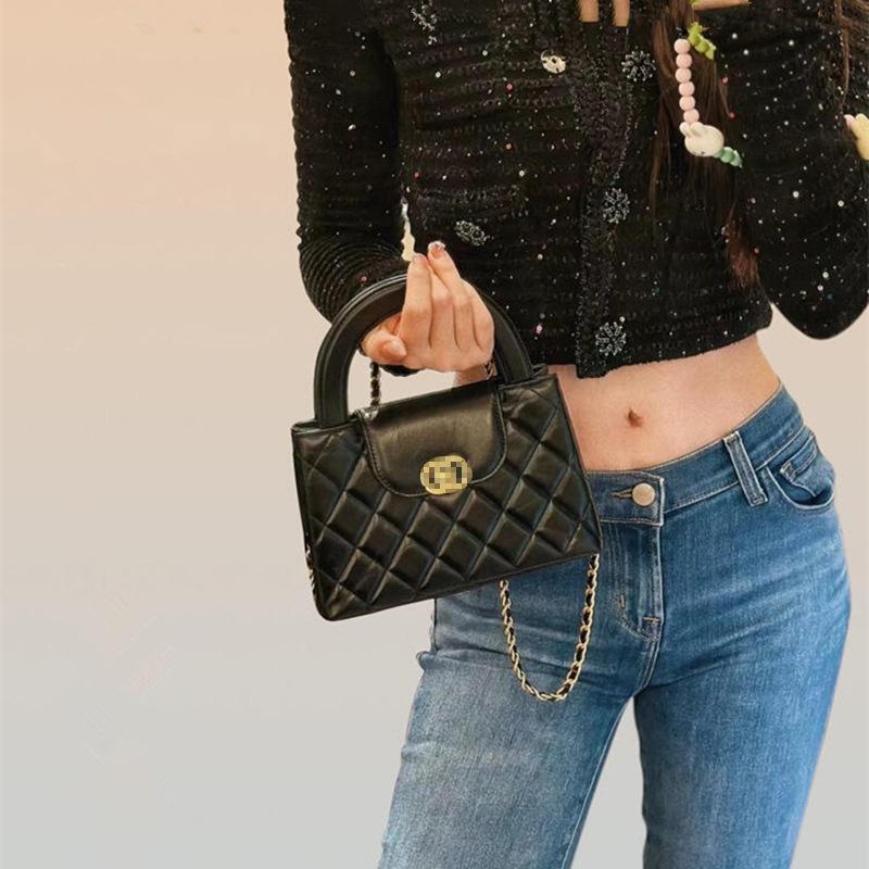 High version women s bag handbag mini leather chain rhombus handbag women s messenger bag