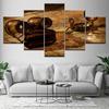 Antikes Teleskop und Karte 5-teilige HD-Hintergrundbilder Leinwandbild modern Poster Modulare Kunstmalerei für Wohnzimmer Heimdekoration