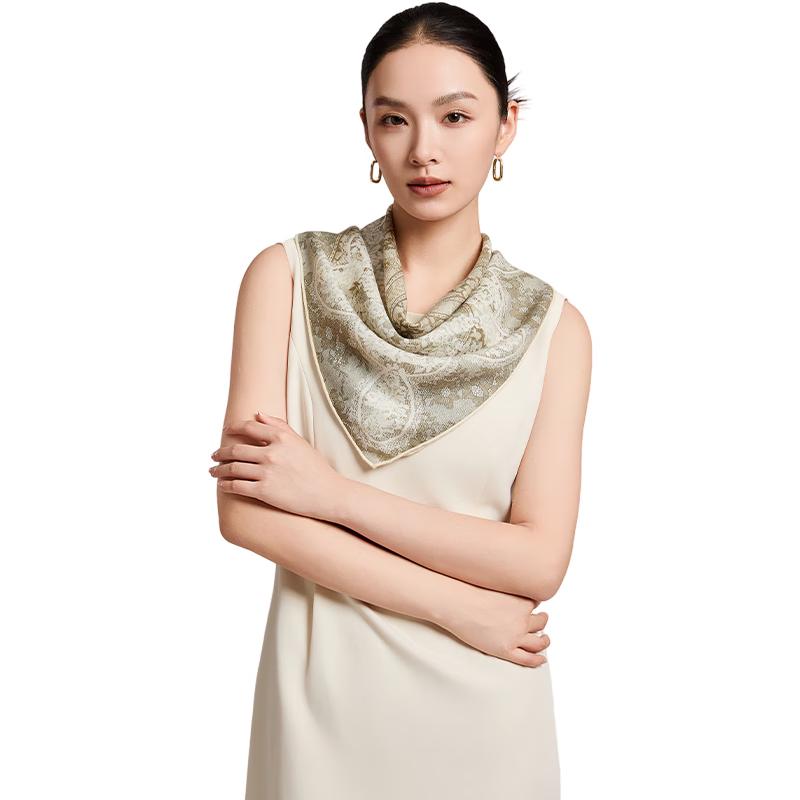 Shanghai Story Silk Wool Blend Square Scarf Gift Set