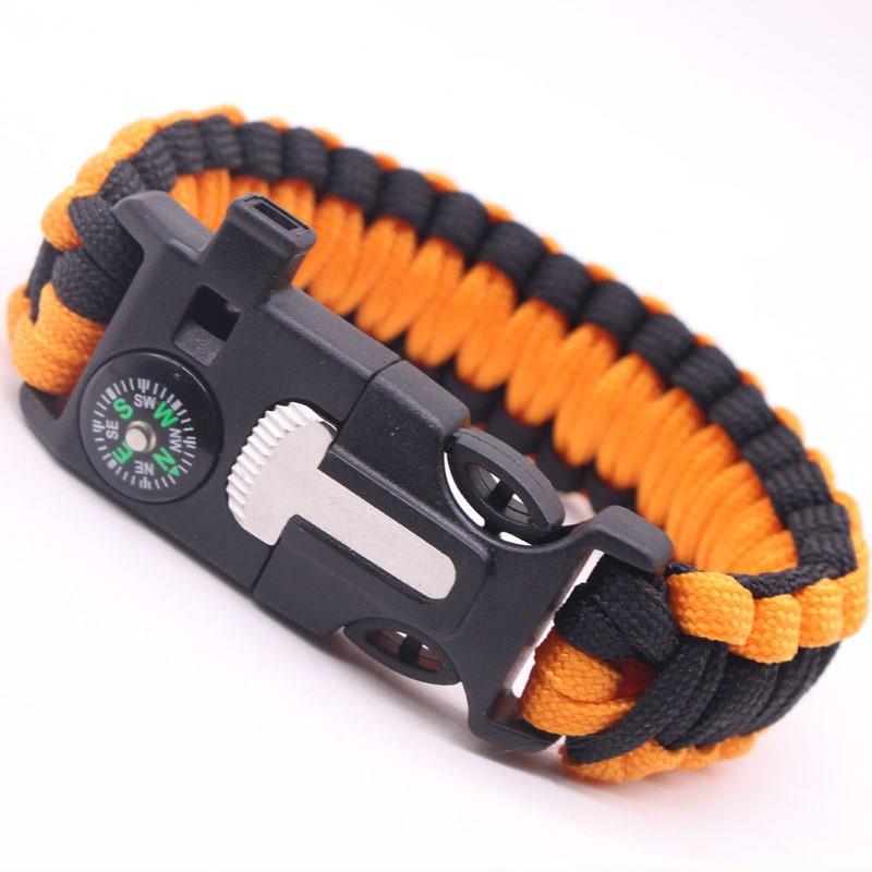 Braccialetto di Sopravvivenza in Paracord 5-in-1 Braccialetto da Polso Multifunzionale di Emergenza per Campeggio Escursionismo Avventura