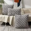 Faux Rabbit Fur Square Cushion Cover Big Thick Striped Super Soft Solid Color Pillow Cover 30/45/50cm Sofa Decor Cushion Cover