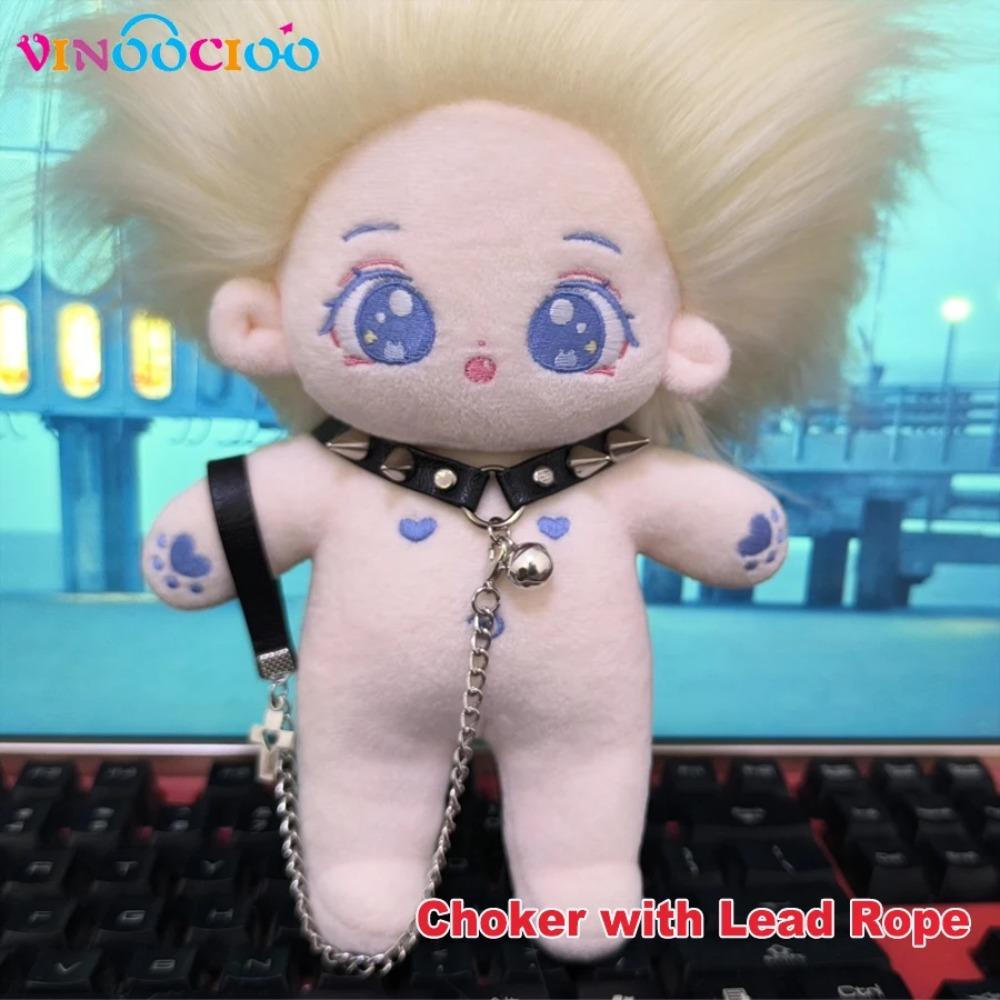 20CM Baumwollpuppe Mundkorb Beißstopp Lederriemen Gürtel Beinbekleidung Halskette Halsband Baumwollpuppenzubehör FÜR 17cm Labubu