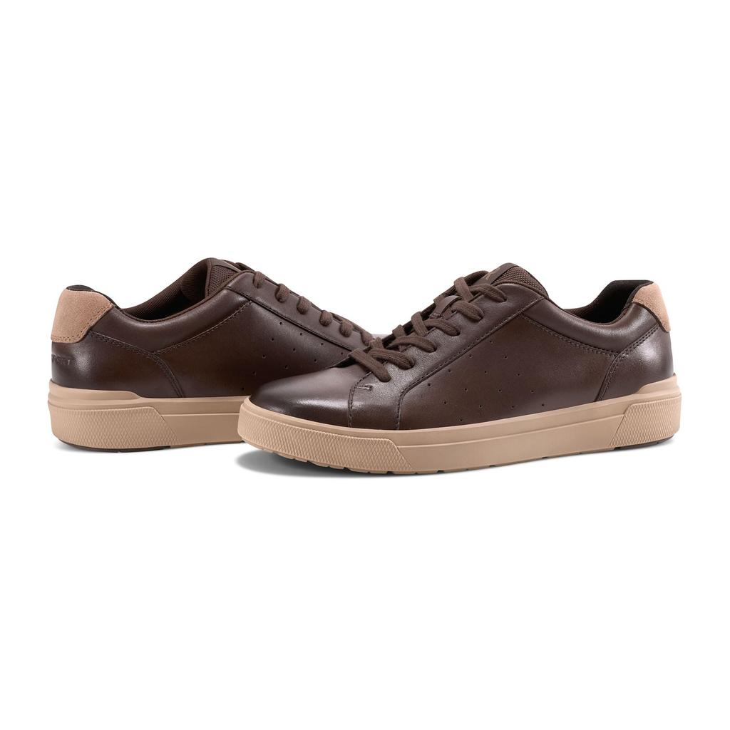 Rockport Total Motion Tarquin Lace Toe Sneakers for Dark Cm W Men, Brown, 27.5