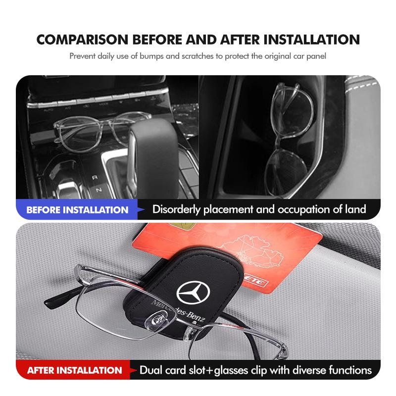 D6Magnetic Car Glasses Holder Sunshade Platep Card Ticket Clip For Mercedes Benz CLK GLC W212 C200 C300 W203 W204 W205 W169 W176