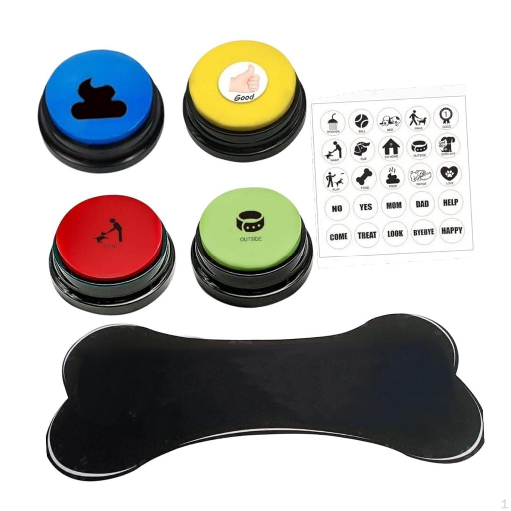4 Pieces 30S Answer Buzzers Dog Interactive Toy for Puppy Kitten Funny Gifts