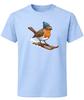 Skifahren Rotkehlchen T-Shirt Niedliches Wintertier Cartoon Lustiges Geschenk Ski Unisex Tee